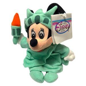 NWT 90s Disney Store LIBERTY MINNIE MOUSE NYC Vintage DISNEY Mini Beanie Doll